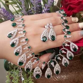 Najznámejšie Značky 4PCS Luxusné Afriky Šperky Set Pre Ženy, Svadobné Party Multicolor Zirkón Crystal Dubaj Svadobné Šperky Set