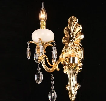 Európska zliatiny zinku crystal nástenné svietidlo spálňa nočná lampa uličkou mramoru nástenné svietidlo zrkadlo predné lampy, E14, AC110-240V.